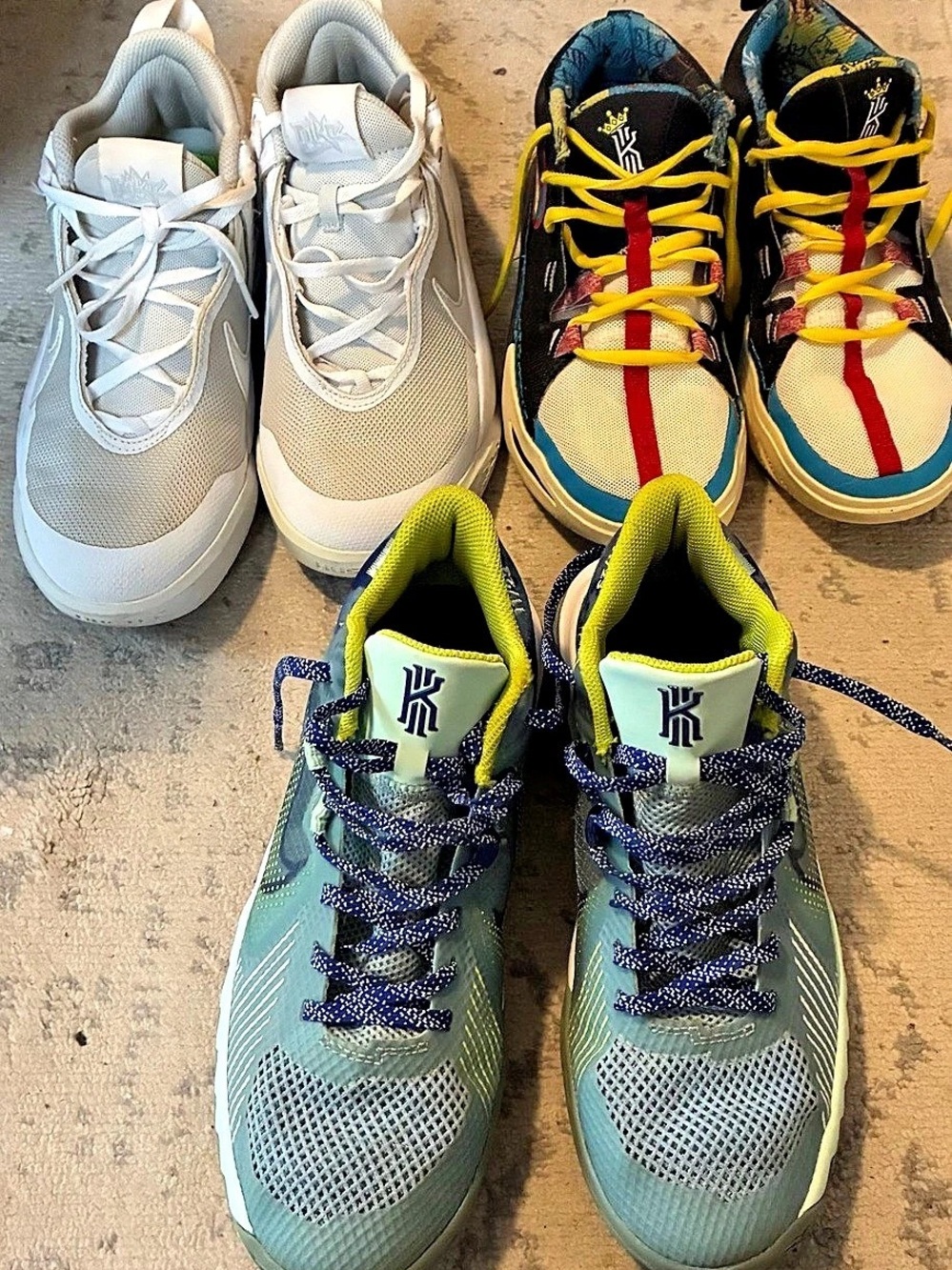 Nike Bundle of 3 Basketball Sneakers- 2 Kyrie Flytrap 5 Ocean Cube and 1 Nike te
